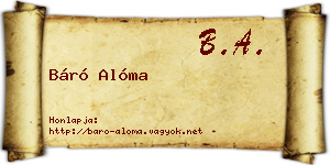 Báró Alóma névjegykártya